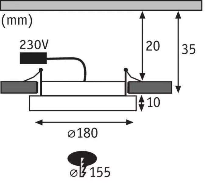 Точечный светильник Prem Ebl Panel Rddim 92933 - фото схема