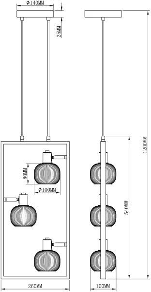 Подвесной светильник Moderli Katrin V3035-3P - фото схема