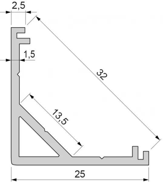 Профиль для светодиодной ленты AV-03-12 970431 - фото схема