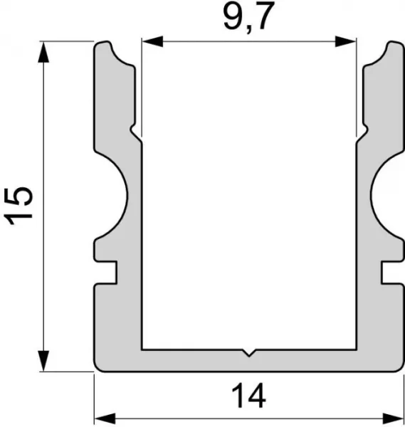 Профиль для светодиодной ленты AU-02-08 970105 - фото схема