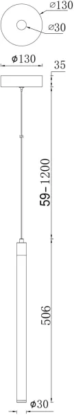 Подвесной светильник Ray P021PL-L10MG3K - фото схема
