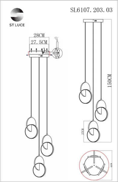 Подвесной светильник Eclisse SL6107.203.03 - фото схема