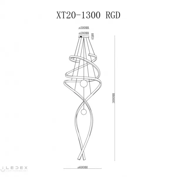 Подвесной светильник Axis XT20-1300 RGD - фото схема