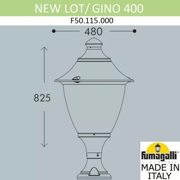 Наземный фонарь Gino F50.115.000.AXE27 - фото схема