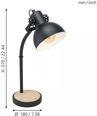 Интерьерная настольная лампа Lubenham 43165 - фото схема