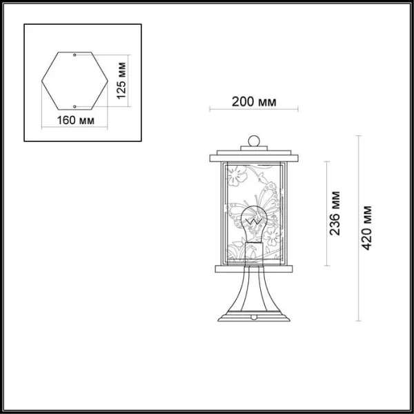 Наземный фонарь Papion 4038/1B - фото схема