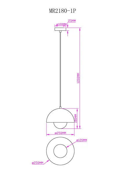 Подвесной светильник Dorothy MR2180-1P - фото схема