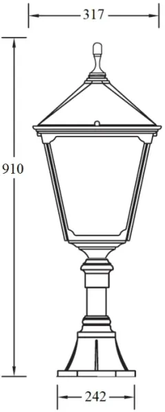 Наземный фонарь QUADRO XL 79904XL Bl - фото схема