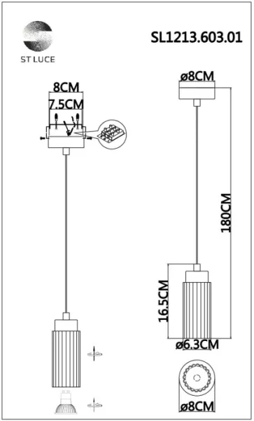 Подвесной светильник Kendo SL1213.603.01 - фото схема