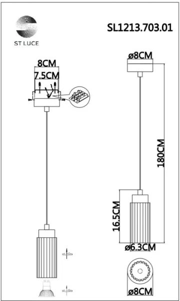 Подвесной светильник Kendo SL1213.703.01 - фото схема