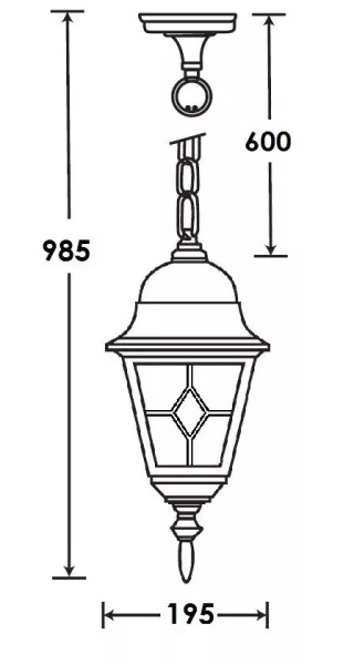 Уличный светильник подвесной  79905M lgG Bl - фото схема