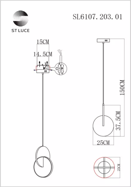Подвесной светильник Eclisse SL6107.203.01 - фото схема