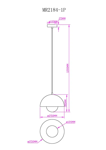 Подвесной светильник Dorothy MR2184-1P - фото схема
