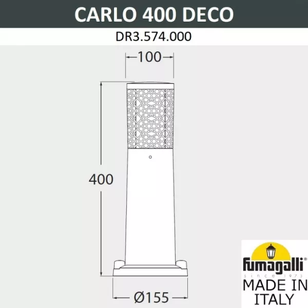 Наземный светильник Carlo Deco DR3.574.000.WXU1L - фото схема
