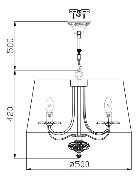 Подвесная люстра Olivia ARM325-55-W - фото схема