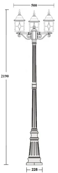 Наземный фонарь TALLIN 1L 64309B Gb - фото схема