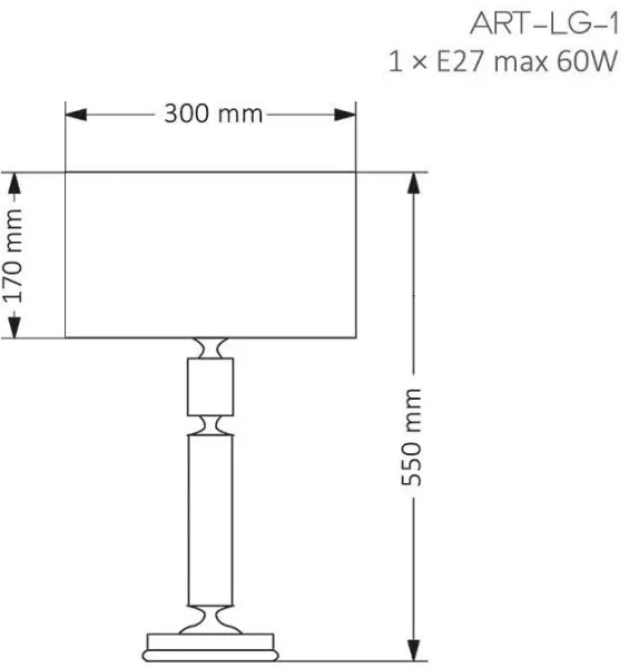 Интерьерная настольная лампа ARTU ART-LG-1(N/A) - фото схема