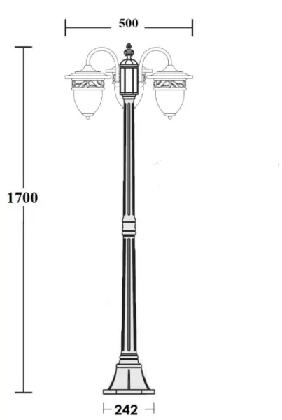 Наземный фонарь KRAKOV 1 L 87208LB/18 Gb - фото схема