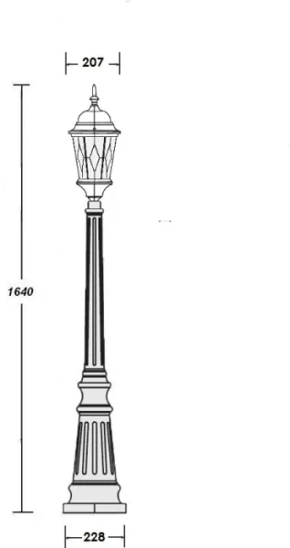 Наземный фонарь ASTORIA 2M 91411M Bl ромб - фото схема