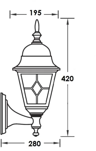 Настенный фонарь уличный QUADRO lead GLASS 79901MlgG Bl - фото схема