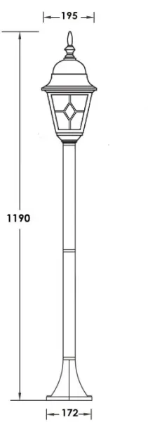 Наземный фонарь QUADRO M lead GLASS 79906MlgG Bl - фото схема