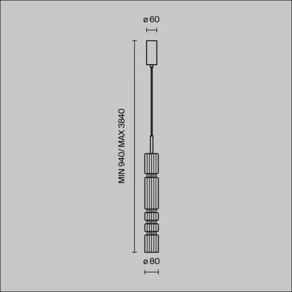 Подвесной светильник Ordo MOD272PL-L12B3K - фото схема