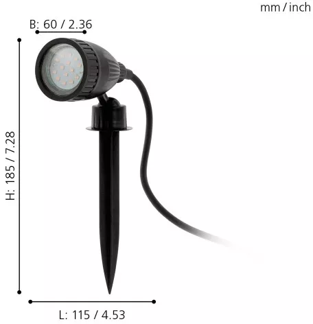 Грунтовый светильник Nema 1 93384 - фото схема