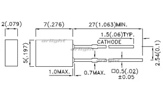 Светодиод ARL-2507UWC-1.2cd - фото схема