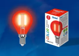Uniel LED-G45-5W/RED/E14 GLA02RD картон Лампочка светодиодная 