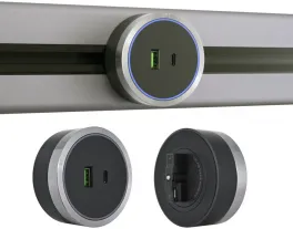 Трековая розетка Am-track-sockets 380066TS LED/USB-Type-C Grey купить в Москве