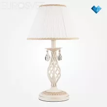 Eurosvet 10054/1 белый с золотом/прозрачный хрусталь Strotskis Интерьерная настольная лампа 