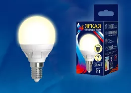 Лампочка светодиодная  LED-G45-7W/WW/E14/FR PLP01WH картон купить в Москве