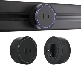 Трековая розетка Am-track-sockets 380066TS LED/USB-Type-C Black купить в Москве