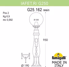 Наземный фонарь GLOBE 250 G25.162.000.AXF1R купить в Москве