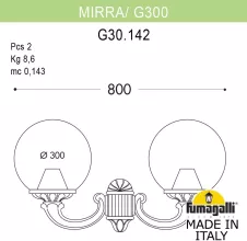 Настенный фонарь уличный GLOBE 300 G30.142.000.VXF1R купить в Москве