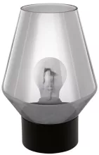 Настольная лампа VERELLI, 1х60W (E27), ?165, H250, сталь, черный /дымчатое стекло, черный-прозрачный купить в Москве