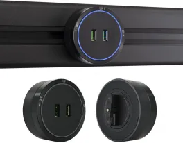 Трековая розетка Am-track-sockets 380066TS LED/USBx2 Black купить в Москве