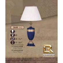 Riperlamp 264R/1 AQ COBALT/GARNET CERAMIC - CREAM SHADE Интерьерная настольная лампа ,кабинет,спальня