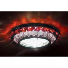 Donolux Светильник встраиваемый декор. хром crystal/red, D 90 H 55мм, галог. лампа MR16 GU5,3.max 5 купить в Москве