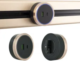 Трековая розетка Am-track-sockets 380066TS LED/USB-Type-C Gold купить в Москве