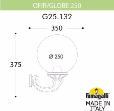 Настенный фонарь уличный GLOBE 250 G25.132.000.BXF1R купить в Москве