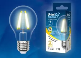 Uniel LED-A60-7W/WW/E27/CL/DIM GLA01TR картон Лампочка светодиодная 