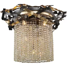 N-Light 555-06-03 gold + black + shampagne crystal Потолочная люстра ,коридор,гостиная,прихожая