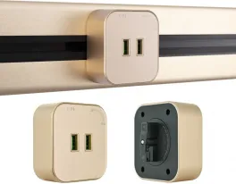 Трековая розетка Am-track-sockets 380022TS/USBx2 Gold купить в Москве