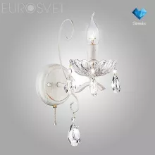 Eurosvet 10061/1 белый с золотом/прозрачный хрусталь Strotskis Бра 