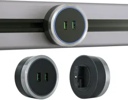 Трековая розетка Am-track-sockets 380066TS LED/USBx2 Grey купить в Москве