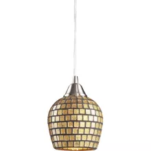 N-Light 528-1GLD satin nickel / gold leaf mosaic Подвесной светильник ,кафе,кабинет,кухня