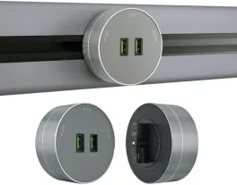 Трековая розетка Am-track-sockets 380011TS/USBx2 Grey купить в Москве