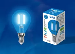 Uniel LED-G45-5W/BLUE/E14 GLA02BL картон Лампочка светодиодная 