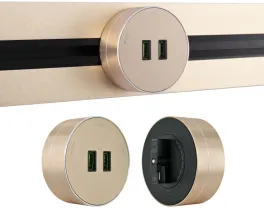 Трековая розетка Am-track-sockets 380011TS/USBx2 Gold купить в Москве